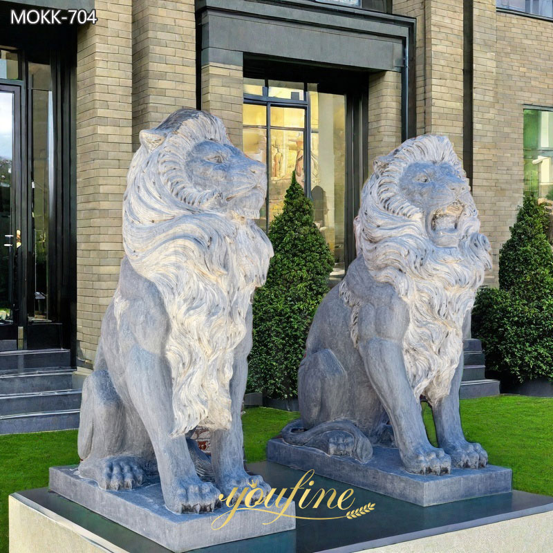 Life Size Antique Stone Lion Garden Statues from Factory MOKK-704