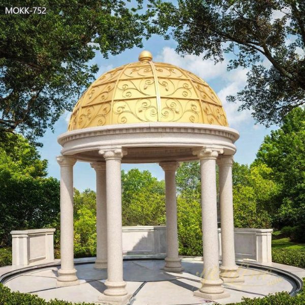 Customized Sandstone Gazebo Garden Decoration China Supplier MOKK-752