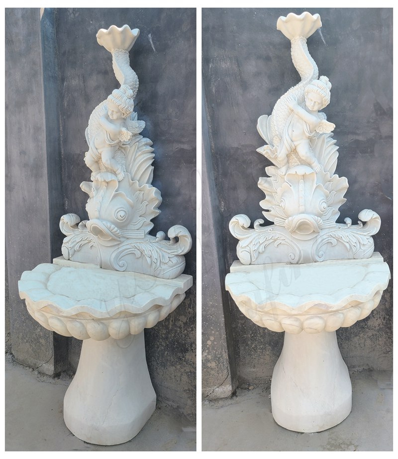 fish marble fountain for outside wall