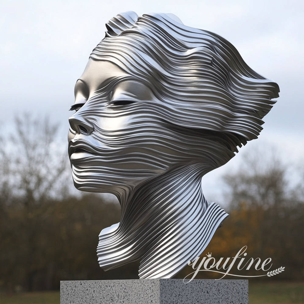 high quality matte finish metal head sculpture