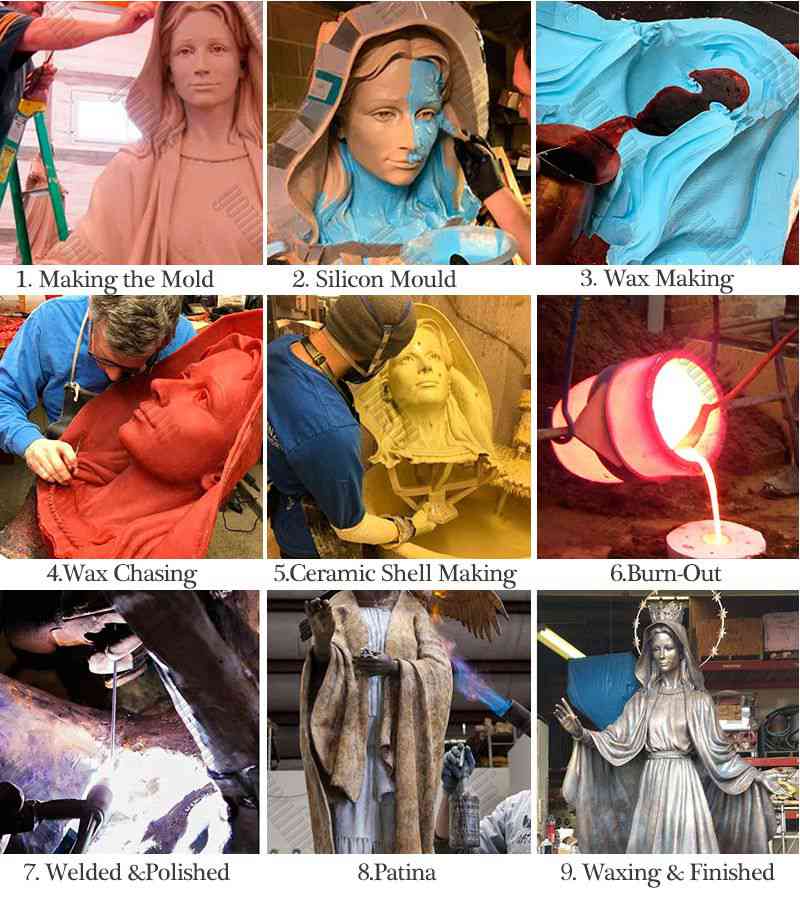 process of bronze Blessed Teresa statue