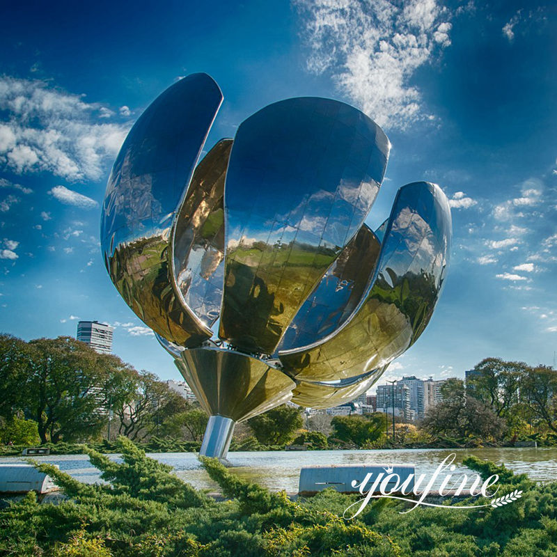 giant stainless steel flower sculpture for public space