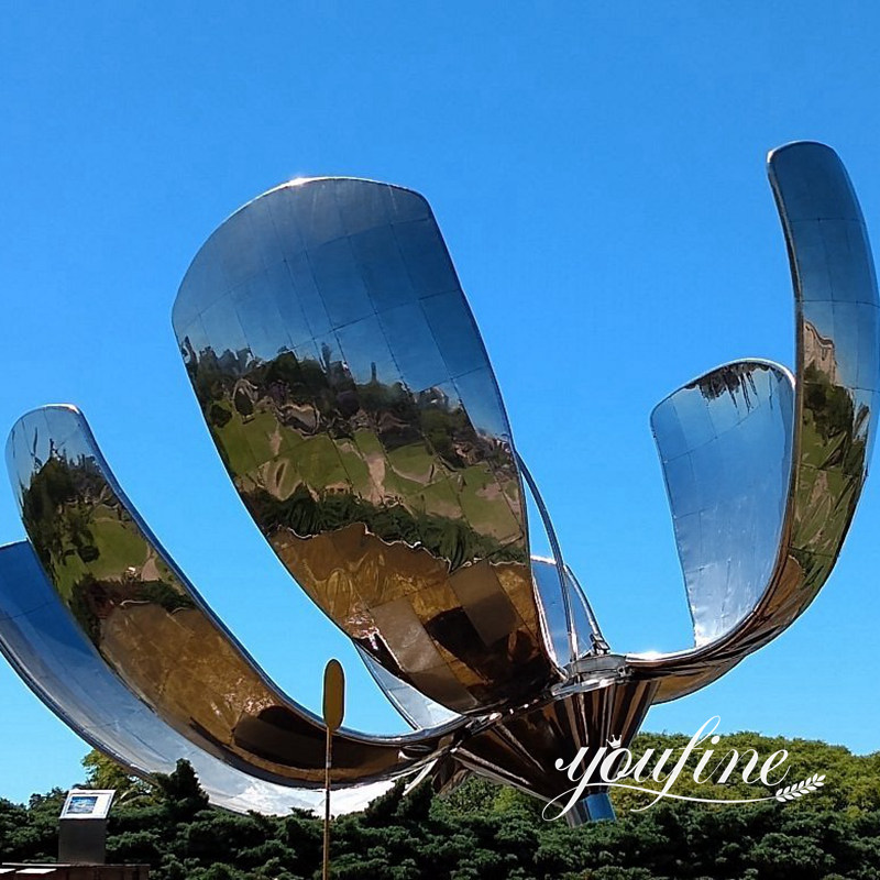 metal crafts large stainless steel flower sculpture