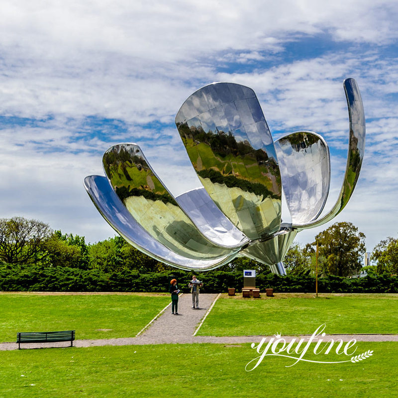 outdoor large flower sculpture for park decor