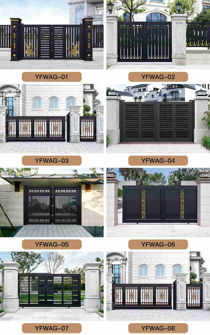 Beautiful Custom Aluminum Gate Design for Driveway Supplier ALGD-001 More Designs