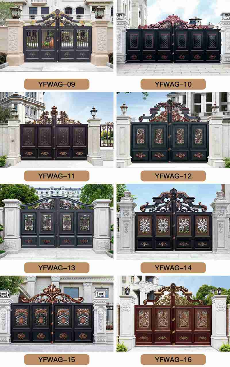 Ornamental Customized Automated Driveway Aluminum Gate for Sale More Designs