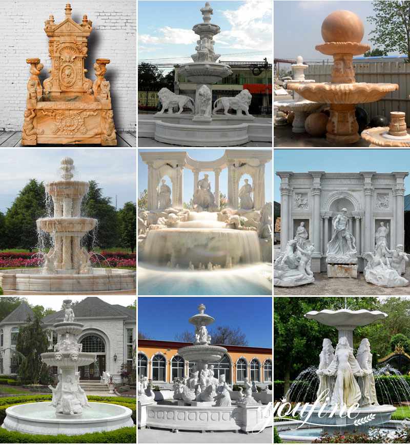 outdoor water fountain statues