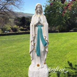 78 in Painted Marble Our Lady of Lourdes Statue for Sale Outdoor Garden ...