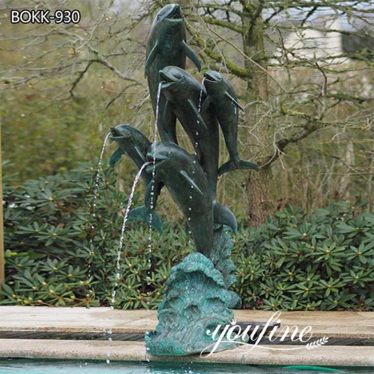 Pool Decorative Bronze Dolphin Water Fountain Statue for Sale BOKK-930