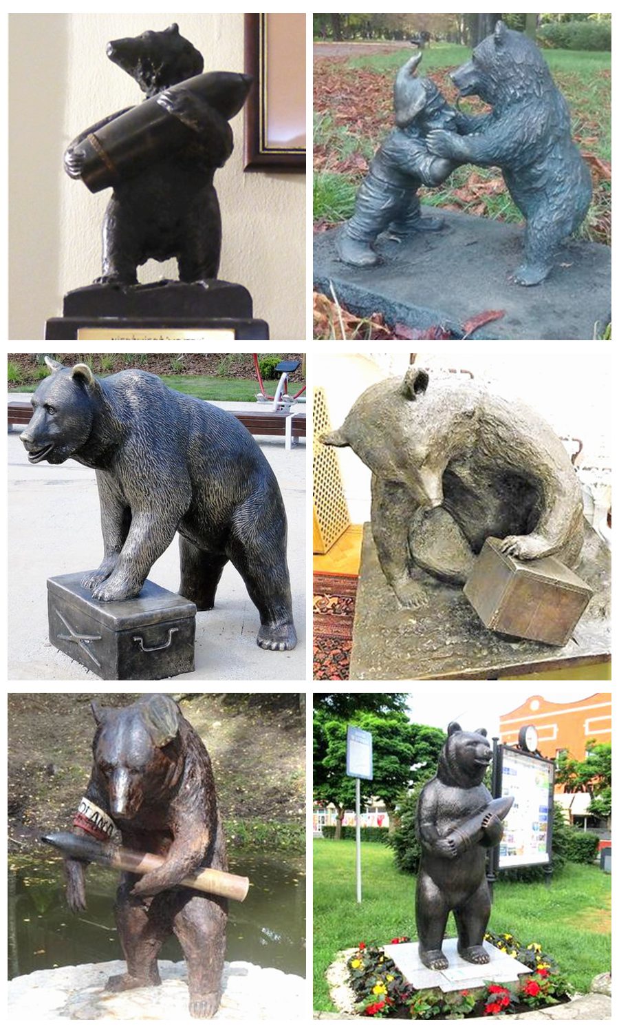 Bronze wojtek the soldier bear statue