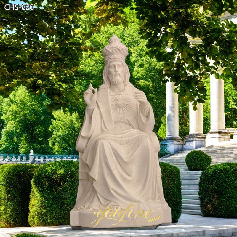 Outdoor Catholic Jesus Garden Statue with crown