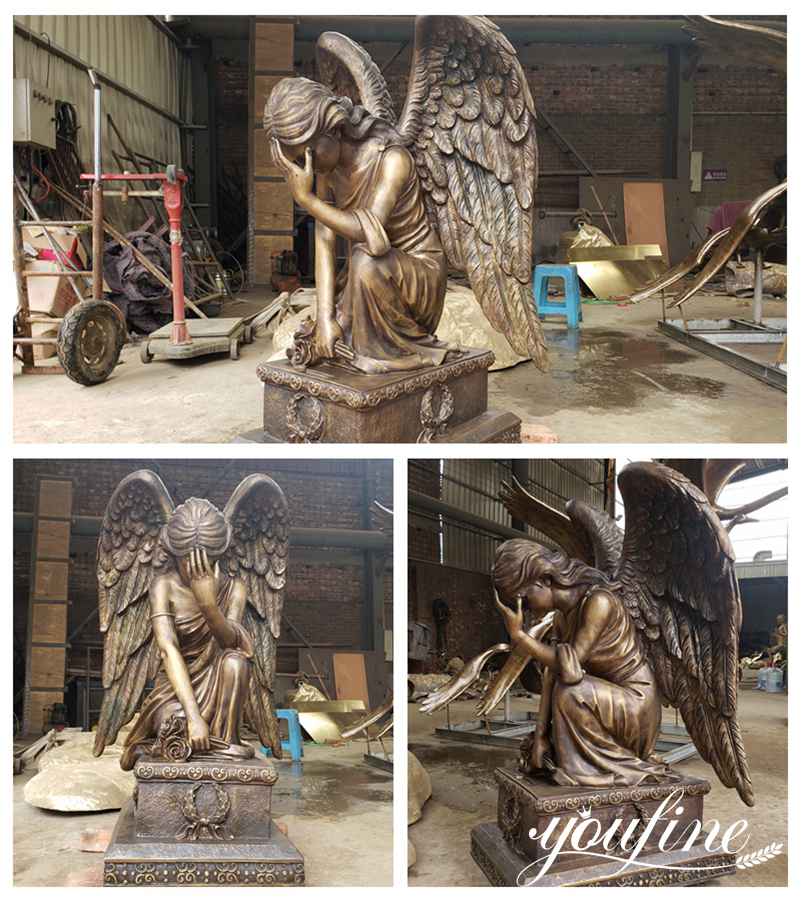 large bronze angel statue