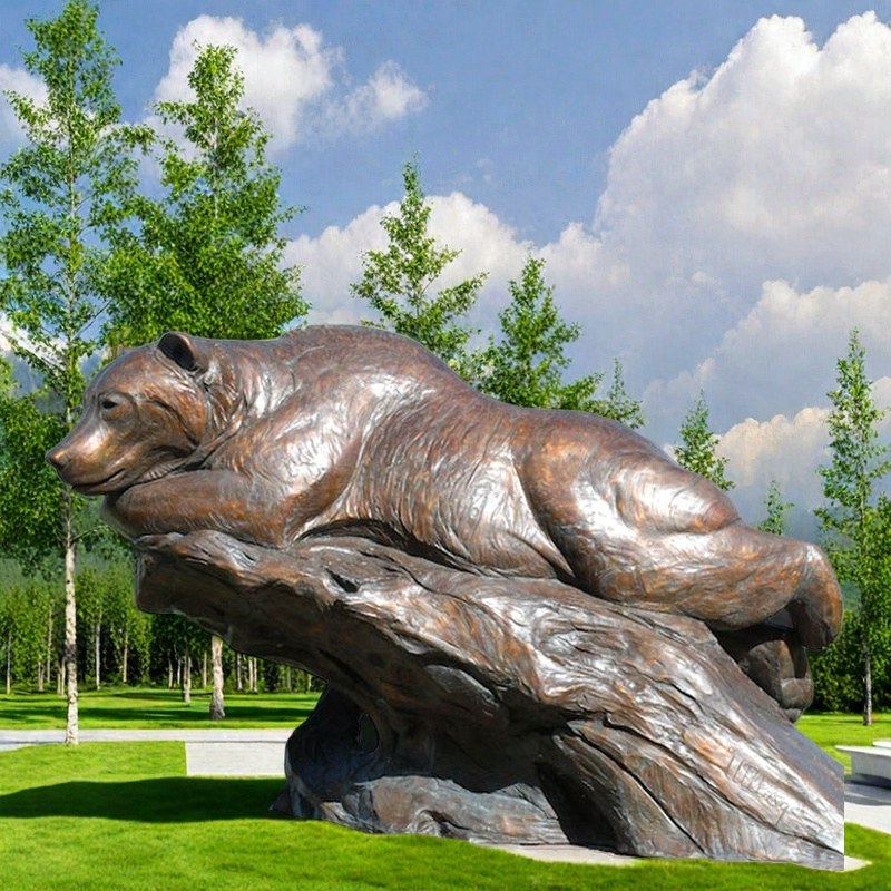 large bronze bear statues