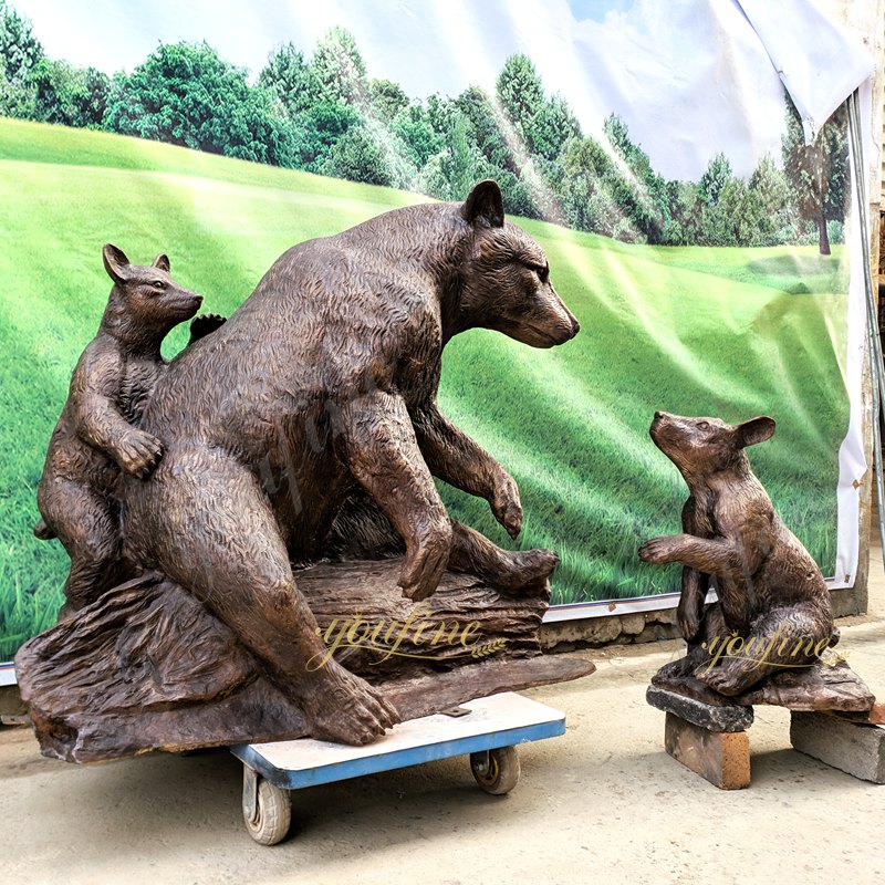 lifesize Bear Family Statue