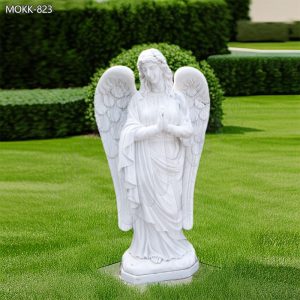 Garden Natural Marble Praying Angel Statue for Sale