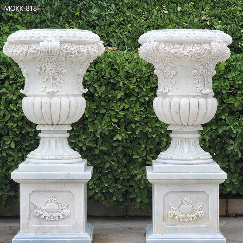 Outdoor Large Marble Garden Flower Pots