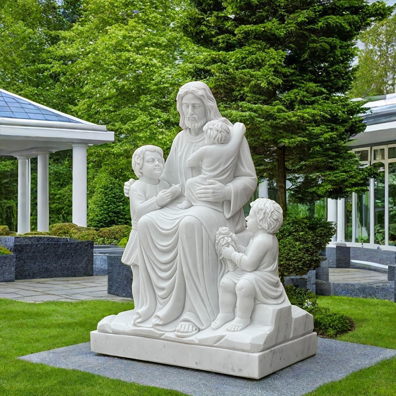 jesus with children sculpture