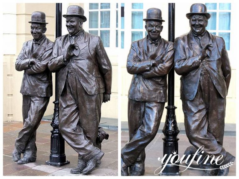 Famous Square Decor Bronze Laurel And Hardy Statue For Sale BOKK-24 ...