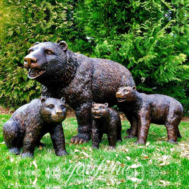 Life Size Bronze Bear Statue Outdoor Antique Animal Statue for