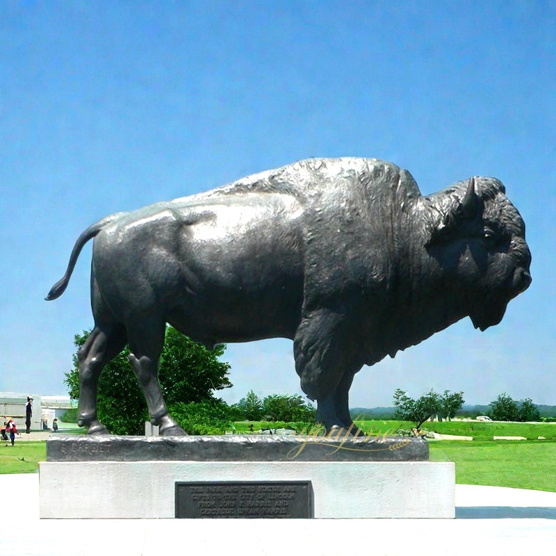 Life Size Metal Bison Sculpture