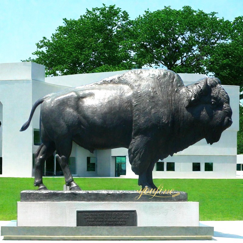 Life Size Metal Bison Statue