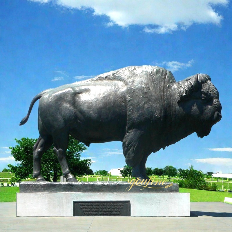 Metal Bison Sculpture