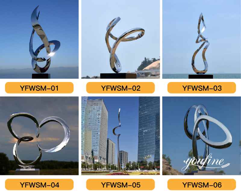 Metal Ring Outdoor Sculpture Modern Plaza Decor for Sale