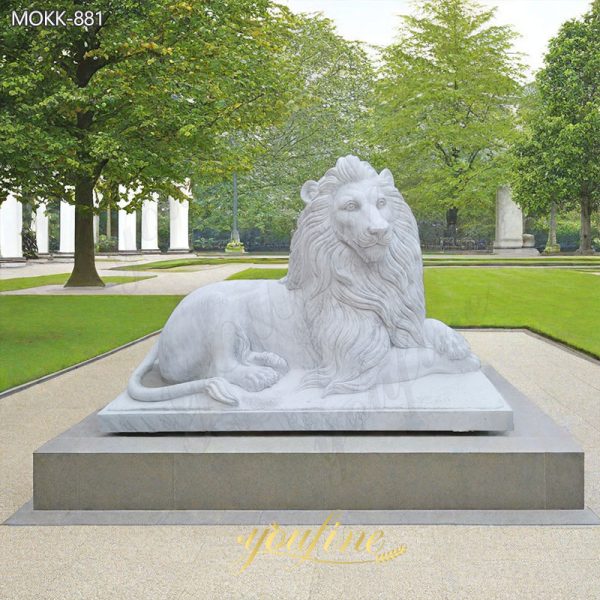 Hand-Carved-White-Marble-Lion-Statue-Outdoor-Decor-for-Sale-1