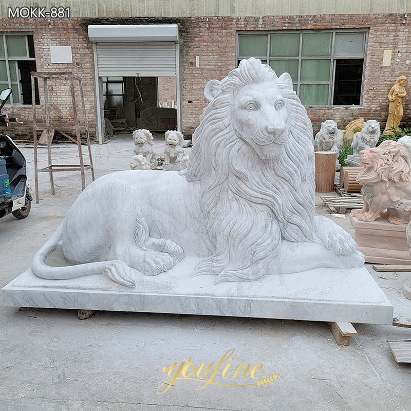 Hand-Carved-White-Marble-Lion-Statue-Outdoor-Decor-for-Sale-2