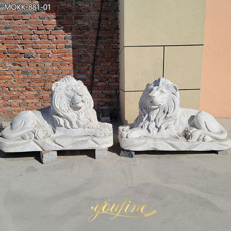 Hand-Carved-White-Marble-Lion-Statue-Outdoor-Decor-for-Sale-5