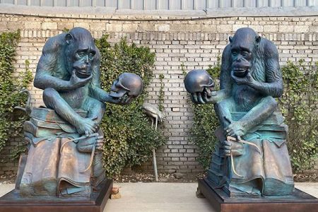 Gorilla Reads Wall Street Ape Monkey Statue Sculpture – Art of History  Sculpture