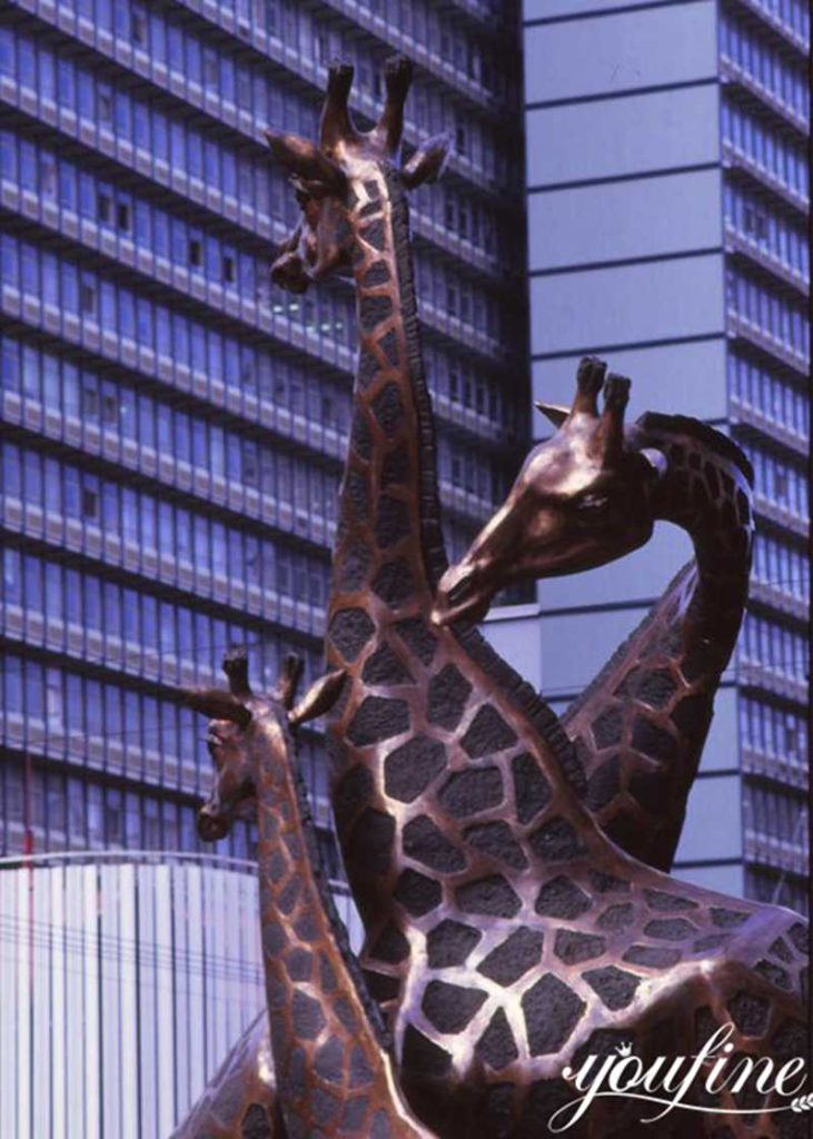 Large Bronze Giraffe Statue Outdoor Art Decor Manufacturer BOK1 043   Bronze Giraffe Statue 1 731x1024 