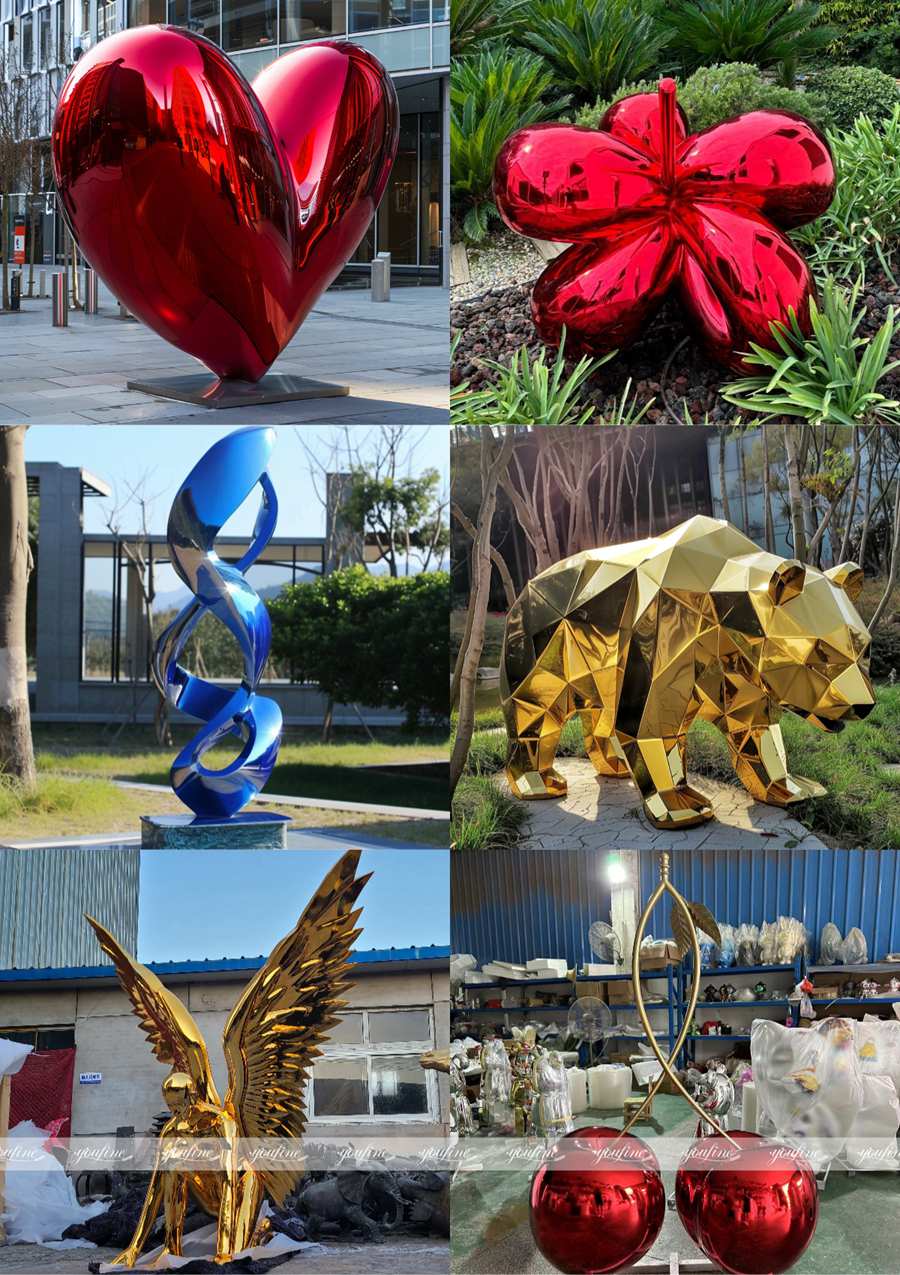 stainless steel sculptures with Chrome Plating finish