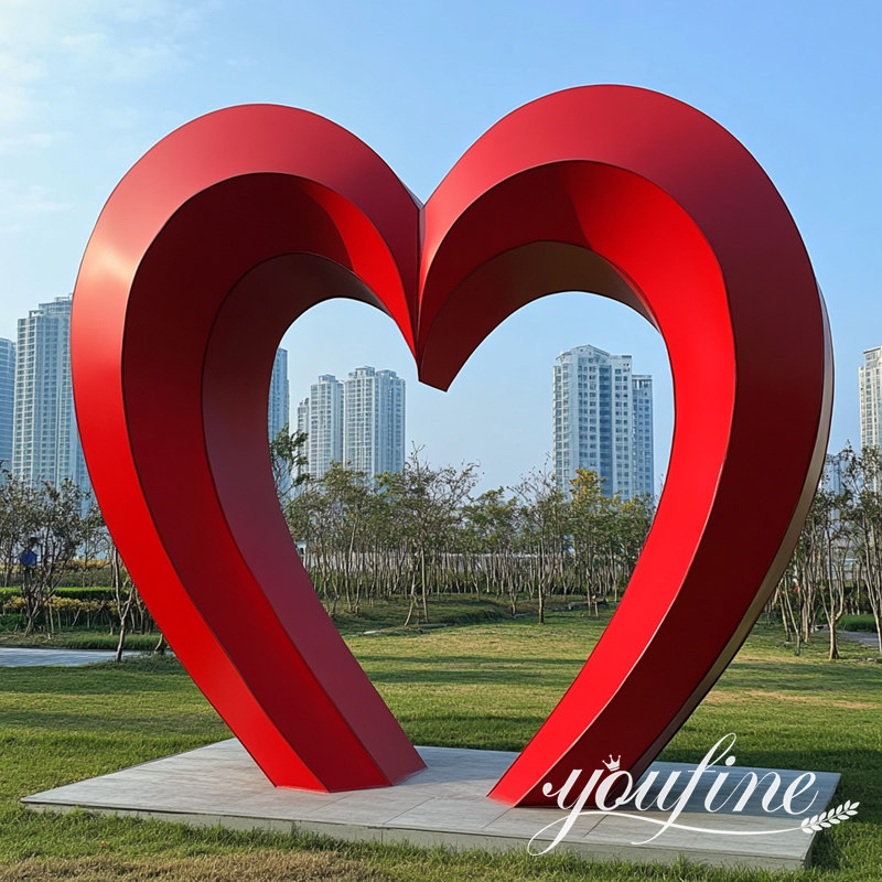 park decorative large heart sculpture