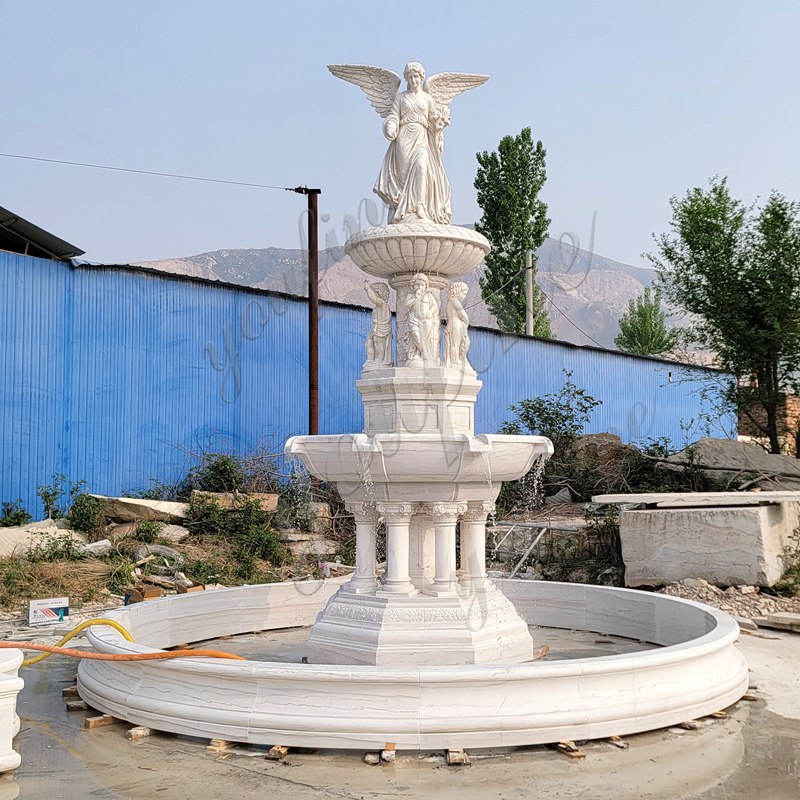 Marble angel water garden fountain outdoor