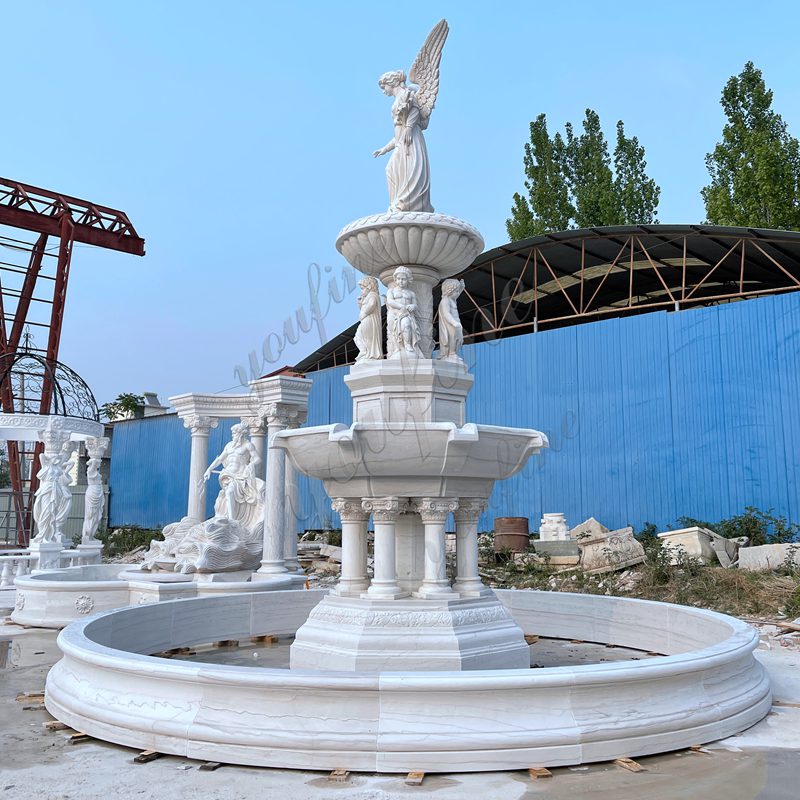 Marble angel water garden fountain