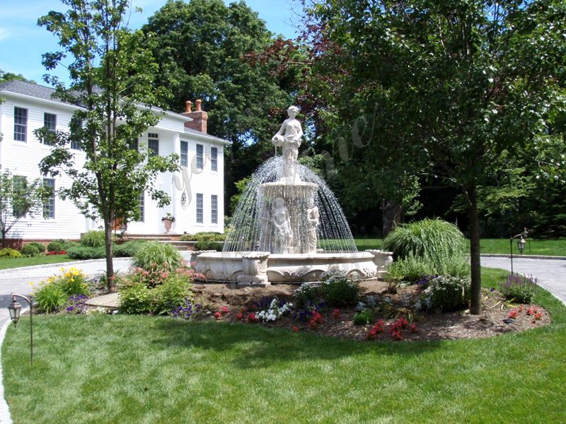 Marble figure water fountain