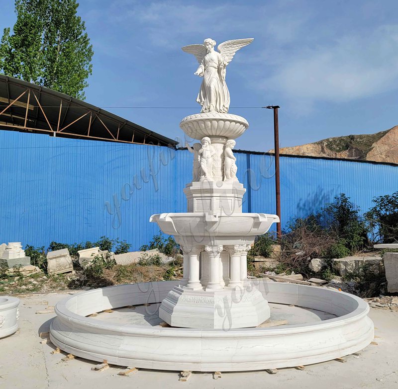 Marble garden angel fountain