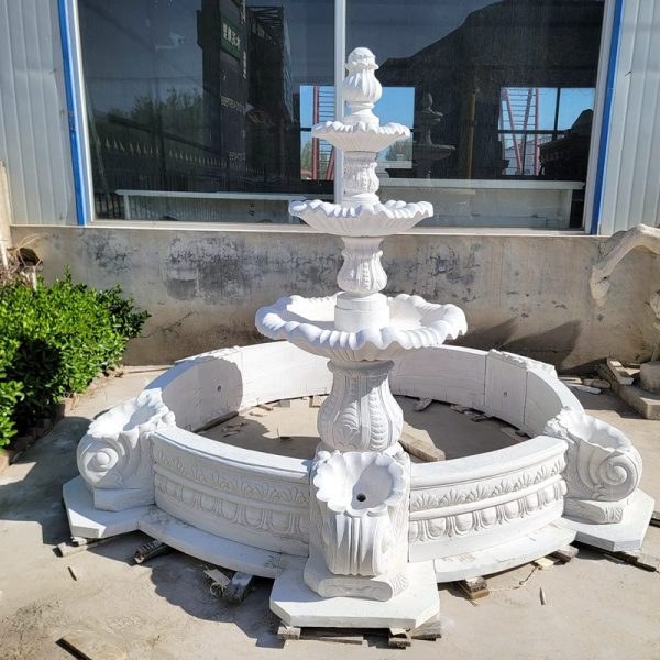 Tiered marble fountain