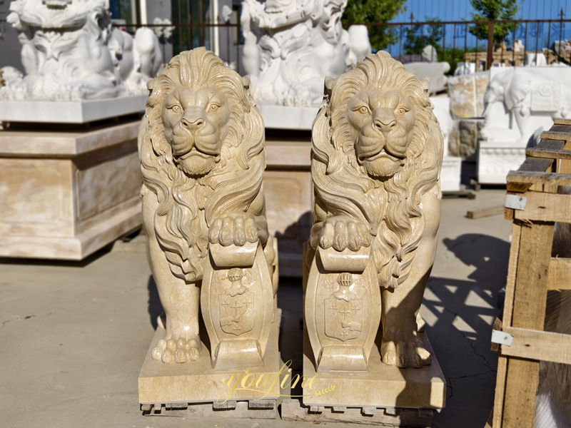 Natural Marble Lion Statues