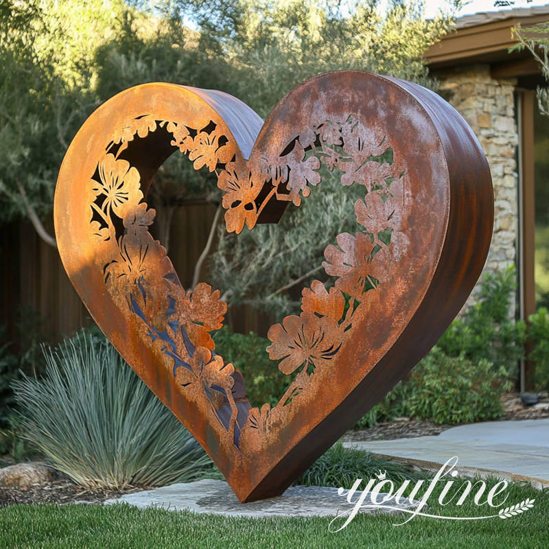 decorative heart art sculpture