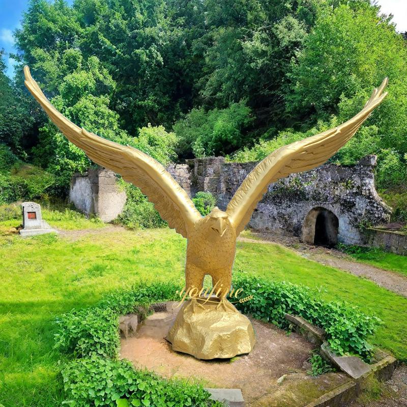 golden eagle garden statue