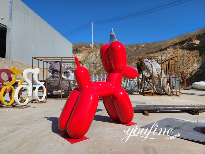 large stainless steel balloon dog sculpture