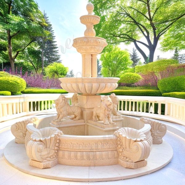 marble lion statue fountain