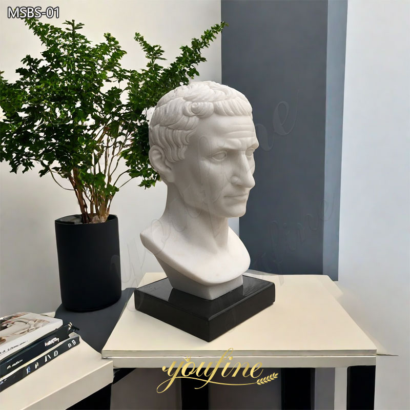 Marble Julius Caesar Bust Statue Indoor Decoration