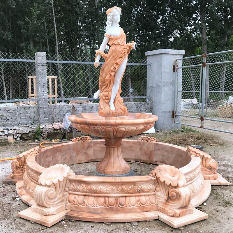 Garden Marble Outdoor Water Fountain Female Statues for Sale MOKK-786