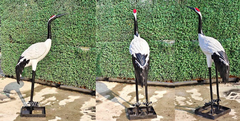 Bronze Crane Sculpture