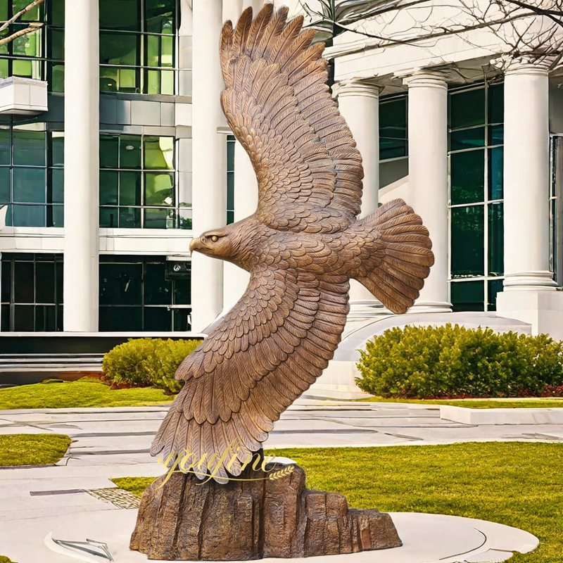 Large Bronze Vertical Flying Eagle Statue BOK1-279