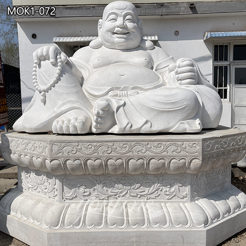 White Marble Laughing Buddha Good Luck Statue For Home Mok1 072 Youfine