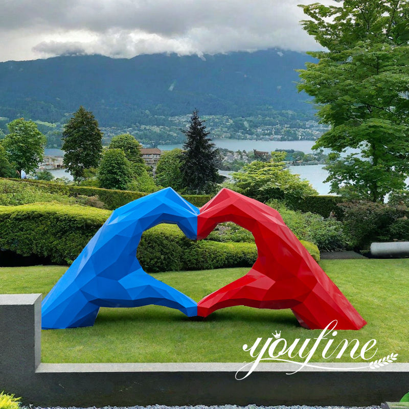 outdoor metal hand sculpture